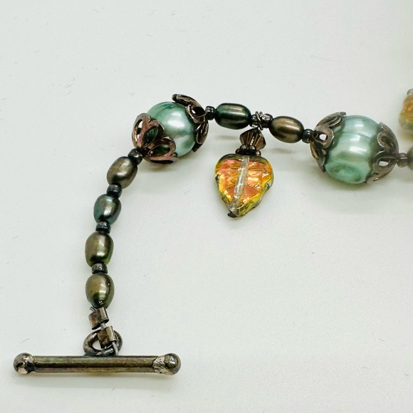 Vintage Pearl Art Glass Beautiful Necklace 🍃 - Picture 14 of 17